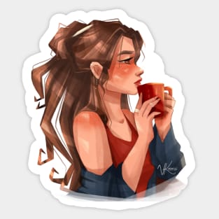 Hot Chocolate Girl Sticker